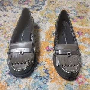 Etienne Aigner Leather Fringe Loafers Size 6 Like new
